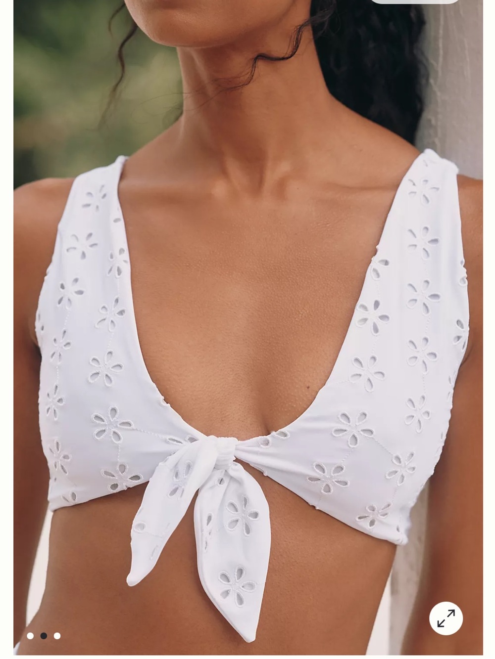Beach Riot White Eyelet Bikini Top Sz M Made in USA NWOT